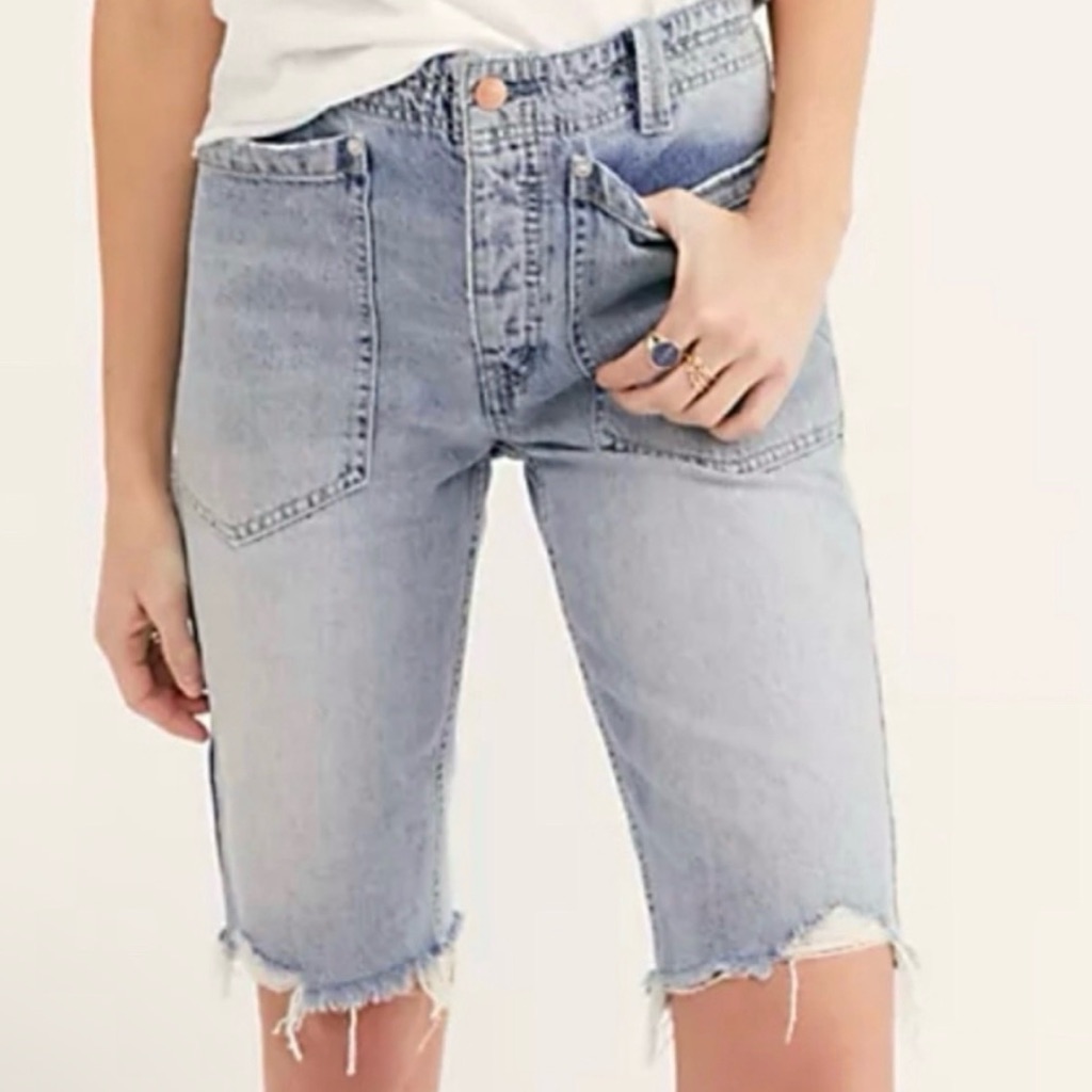 We The Free Rebel Rouser Denim Bermuda Shorts Nwot